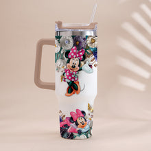 Load image into Gallery viewer, Personalized Mouse Tumbler with Handle Floral Design Gift