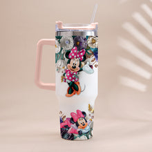 Load image into Gallery viewer, Personalized Mouse Tumbler with Handle Floral Design Gift