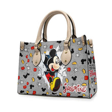Load image into Gallery viewer, Personalized Mouse Leather Handbag Custom Name Gift for Mom
