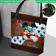 Load image into Gallery viewer, Personalized Pool-Themed Tote Bag with Mickey Design