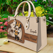 Load image into Gallery viewer, Personalized Leather Handbag for Sea Lovers | Custom Name Gift