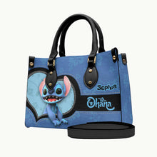 Load image into Gallery viewer, Personalized Leather Handbag Custom Name Ohana Gift for Mom