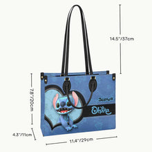 Load image into Gallery viewer, Personalized Leather Handbag Custom Name Ohana Gift for Mom