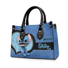 Load image into Gallery viewer, Personalized Leather Handbag Custom Name Ohana Gift for Mom