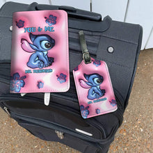 Load image into Gallery viewer, Personalized Leather Luggage Tag & Passport Holder Gift for Mrs