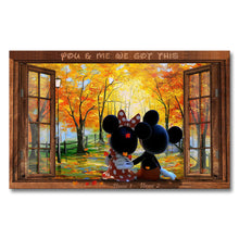 Load image into Gallery viewer, Personalized Mickey Mouse Canvas Art Custom Names Gift for Couples