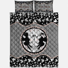 Load image into Gallery viewer, Personalized Mouse Ears Quilt Set Custom Couple Gift