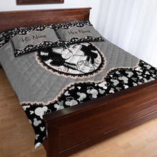 Load image into Gallery viewer, Personalized Mouse Ears Quilt Set Custom Couple Gift