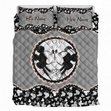 Load image into Gallery viewer, Personalized Mouse Ears Quilt Set Custom Couple Gift