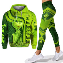 Load image into Gallery viewer, Personalized Grinch Hoodie and Leggings Set for Birthdays & Christmas