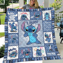 Load image into Gallery viewer, Personalized Ohana Quilt Custom Name Cozy Blanket Gift