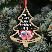 Load image into Gallery viewer, Personalized Christmas Tree Ornament All I Want Is You Custom Names Gift for Couples