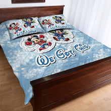 Load image into Gallery viewer, Personalized Christmas Mouse Quilt Set Custom Names Gift for Couples