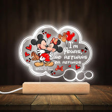 Load image into Gallery viewer, Personalized Mouse Shaped Plaque Light Base Unique Couple Gift