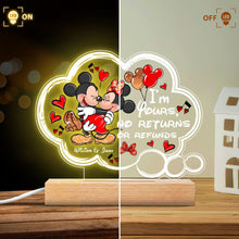 Load image into Gallery viewer, Personalized Mouse Shaped Plaque Light Base Unique Couple Gift