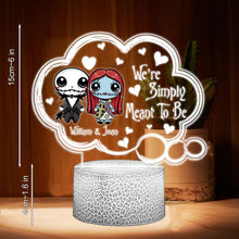 Load image into Gallery viewer, Personalized Nightmare Shaped Plaque Light Base Custom Couple Gift
