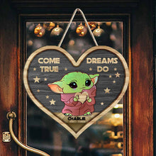 Load image into Gallery viewer, Personalized Heart Wood Sign with 3D Pattern Custom Gift for Kids