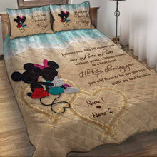 Load image into Gallery viewer, Personalized Mickey Mouse Quilt Set Custom Names Romantic Gift for Couples
