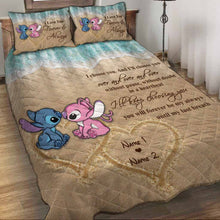 Load image into Gallery viewer, Personalized Ohana Quilt Set Custom Name Gift for Couples