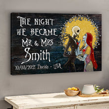 Load image into Gallery viewer, Personalized Mr and Mrs Canvas Print Custom Name Wedding Gift