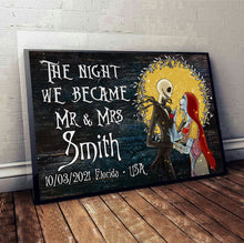 Load image into Gallery viewer, Personalized Mr and Mrs Canvas Print Custom Name Wedding Gift