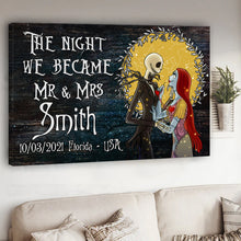 Load image into Gallery viewer, Personalized Mr and Mrs Canvas Print Custom Name Wedding Gift