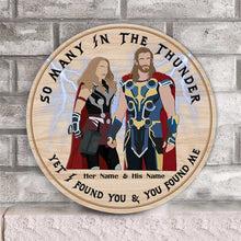 Load image into Gallery viewer, Personalized Round Wood Sign Custom Name Gift for Couples