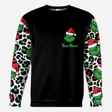 Load image into Gallery viewer, Personalized Grinch All Over Hoodie Custom Name Holiday Gift