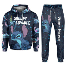 Load image into Gallery viewer, Personalized Grumpy But Lovable Hoodie & Sweatpants Set for Christmas Gift
