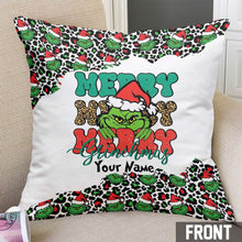 Load image into Gallery viewer, Personalized Grinch Christmas Throw Pillow Custom Name Gift