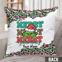 Load image into Gallery viewer, Personalized Grinch Christmas Throw Pillow Custom Name Gift