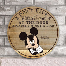 Load image into Gallery viewer, Personalized Round Wood Sign Custom Name Welcome Gift for Home