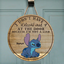 Load image into Gallery viewer, Personalized Ohana Round Wood Sign Custom Name Home Decor Gift