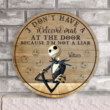 Load image into Gallery viewer, Personalized Nightmare Round Wood Sign Custom Name Gift