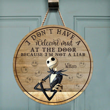 Load image into Gallery viewer, Personalized Nightmare Round Wood Sign Custom Name Gift