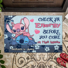 Load image into Gallery viewer, Personalized Couple Doormat Check Your Energy Home Décor Gift