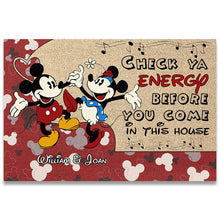 Load image into Gallery viewer, Personalized Mickey Mouse Couple Doormat Custom Name Gift