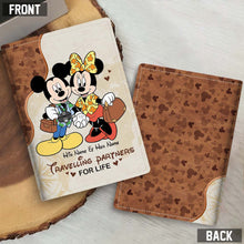 Load image into Gallery viewer, Personalized Mickey & Minnie Mouse Passport Holder Custom Name Travel Gift