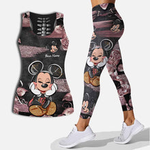 Load image into Gallery viewer, Personalized Pink Mouse Ears Hollow Tank Top & Leggings Set