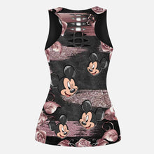 Load image into Gallery viewer, Personalized Pink Mouse Ears Hollow Tank Top & Leggings Set