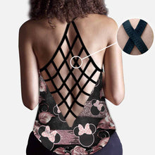 Load image into Gallery viewer, Personalized Little Pink Mouse Ears Cross Tank & Leggings Set