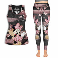 Load image into Gallery viewer, Personalized Hollow Tank Top and Leggings with Minnie Mouse Design for Kids' Birthday Gifts