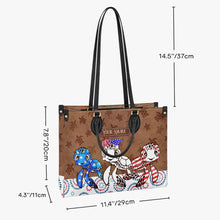 Load image into Gallery viewer, Personalized Independence Day Leather Handbag with Turtle Design