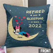 Load image into Gallery viewer, Personalized Retired Throw Pillow with Custom Name Gift for Retirement
