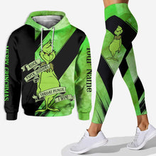 Load image into Gallery viewer, Personalized Grinch Hoodie and Leggings Set for Christmas