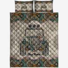 Load image into Gallery viewer, Personalized Car Quilt Set Custom Name for Jeep Lovers