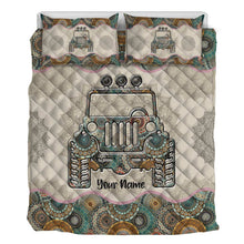 Load image into Gallery viewer, Personalized Car Quilt Set Custom Name for Jeep Lovers