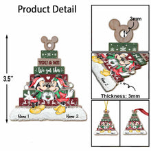 Load image into Gallery viewer, Personalized Christmas Mouse Ornament Custom Name Gift for Couple