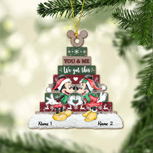 Load image into Gallery viewer, Personalized Christmas Mouse Ornament Custom Name Gift for Couple