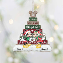 Load image into Gallery viewer, Personalized Christmas Mouse Ornament Custom Name Gift for Couple
